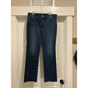 NYDJ Jean Women 14 Blue Marilyn Straight Denim Dark Wash Slimming Shaping Office